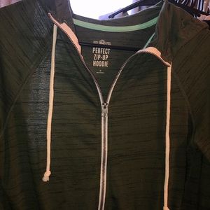 Zip Up Olive Sweater